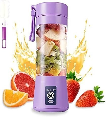 6 Blade Mini Portable Usb Juicer Blender Rechargeable - Kitchen Appliance Designed for Juice Blending and Daily Beverage Routine (Random Colour)