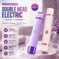 2 in 1 Women Electric Shaver Dual Head Bikini Trimmer for Women IPX7 Waterproof Wet & Dry Use Body Hair Trimmer and Facial Hair Remover for Bikini Under Arm Leg Arm Body Face (Random Color)