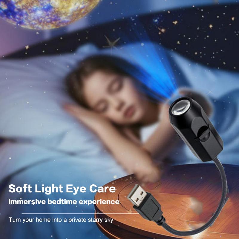 USB Ceiling Moon Earth Projection Atmosphere Light - 3 Interchangeable Lenses