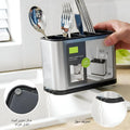 Stainless Steel Cutlery Bucket Durable Easy to Clean Organizer for Spoons Forks Knives Space Saving Kitchen Counter Storage