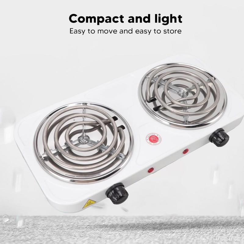 Double Electric Stove Dual Hot Plate Cooker Twin Coil Electric Cooking Stove