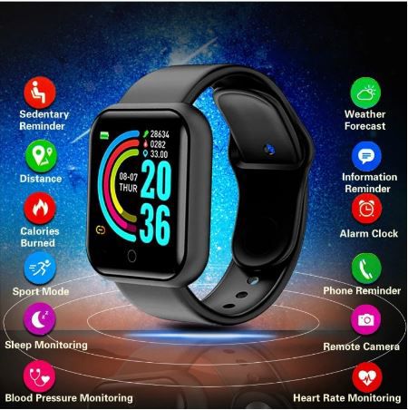 D20 Ultra Smart Watch – Heart Rate, Blood Pressure Monitor & Fitness Tracker