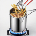 Deep Frying Pot with Strainer Basket – 1200ml Stainless Steel Oil Fryer Pot with Box Packing