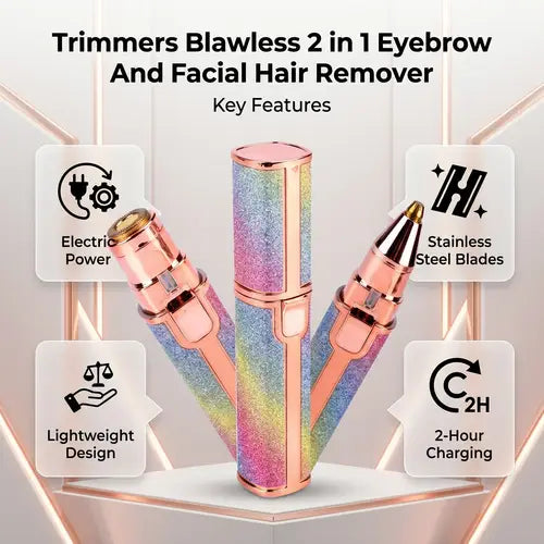 Flawless 2 In 1 Eyebrow And Facial Hair Remover Gentle Precise Portable Rechargeable Practical Choice For Smooth Skin And Daily Grooming