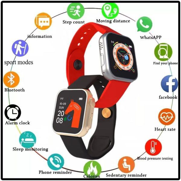 D20 Ultra Smart Watch – Heart Rate, Blood Pressure Monitor & Fitness Tracker