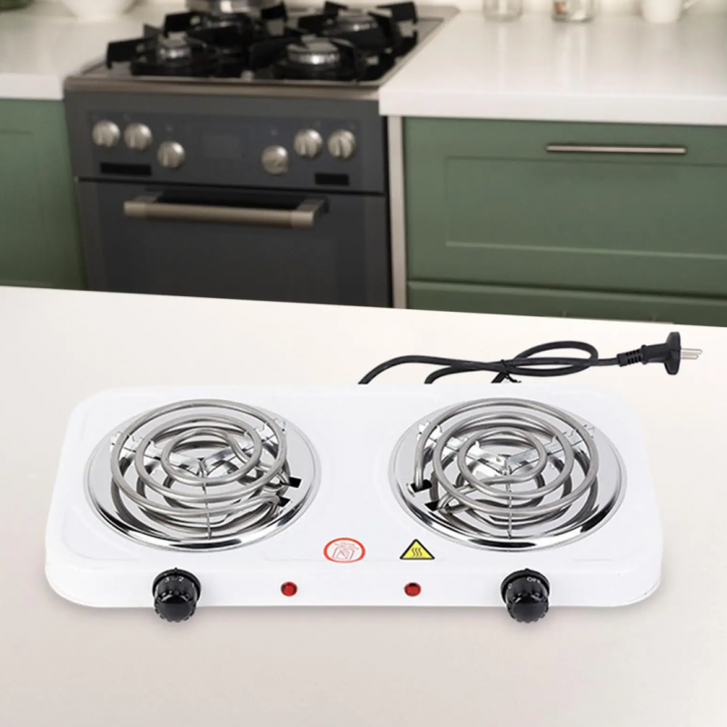 Double Electric Stove Dual Hot Plate Cooker Twin Coil Electric Cooking Stove