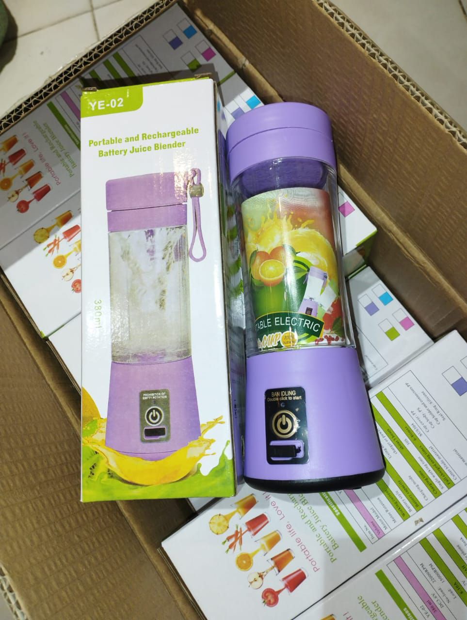 6 Blade Mini Portable Usb Juicer Blender Rechargeable - Kitchen Appliance Designed for Juice Blending and Daily Beverage Routine (Random Colour)