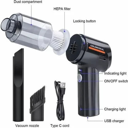 3-in-1 Portable Cordless Vacuum Cleaner – Compact Handheld Dust Cleaner with Removable Box