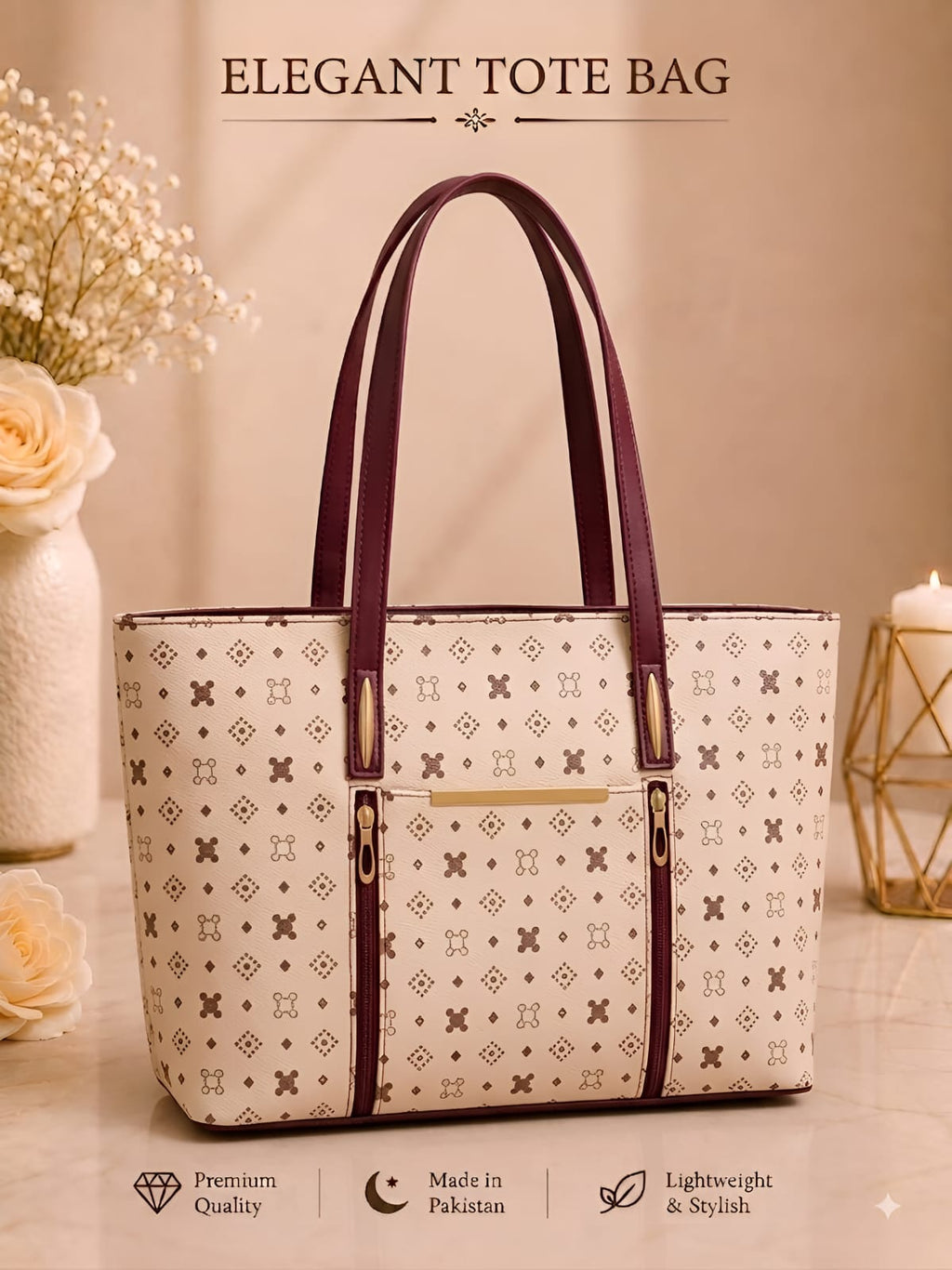 Pattern Tote Bag Stylish Durable Spacious Fashion Accessory Practical Choice For Daily Use Office College And Casual Outings