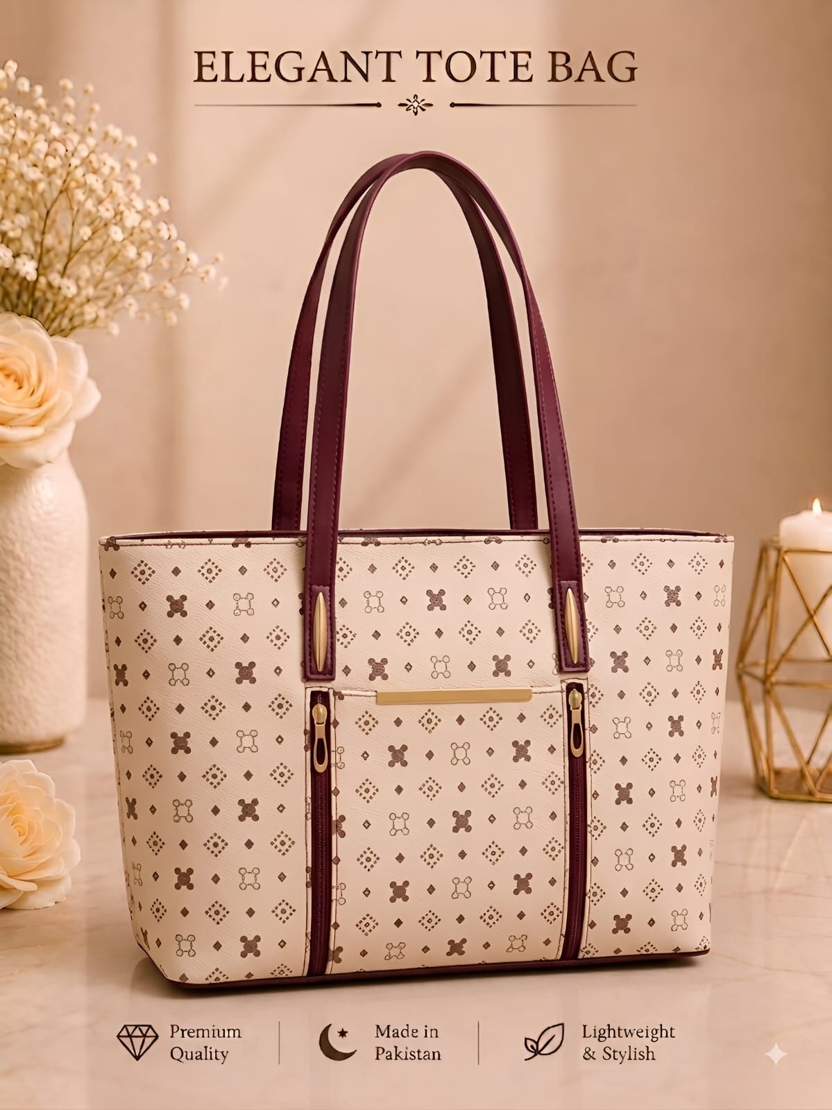 Pattern Tote Bag Stylish Durable Spacious Fashion Accessory Practical Choice For Daily Use Office College And Casual Outings