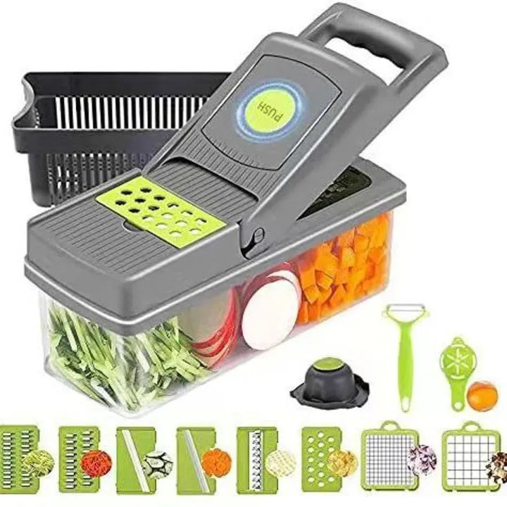 12-in-1 Multi-Functional Vegetable Chopper, Dicer & Slicer with Storage Container