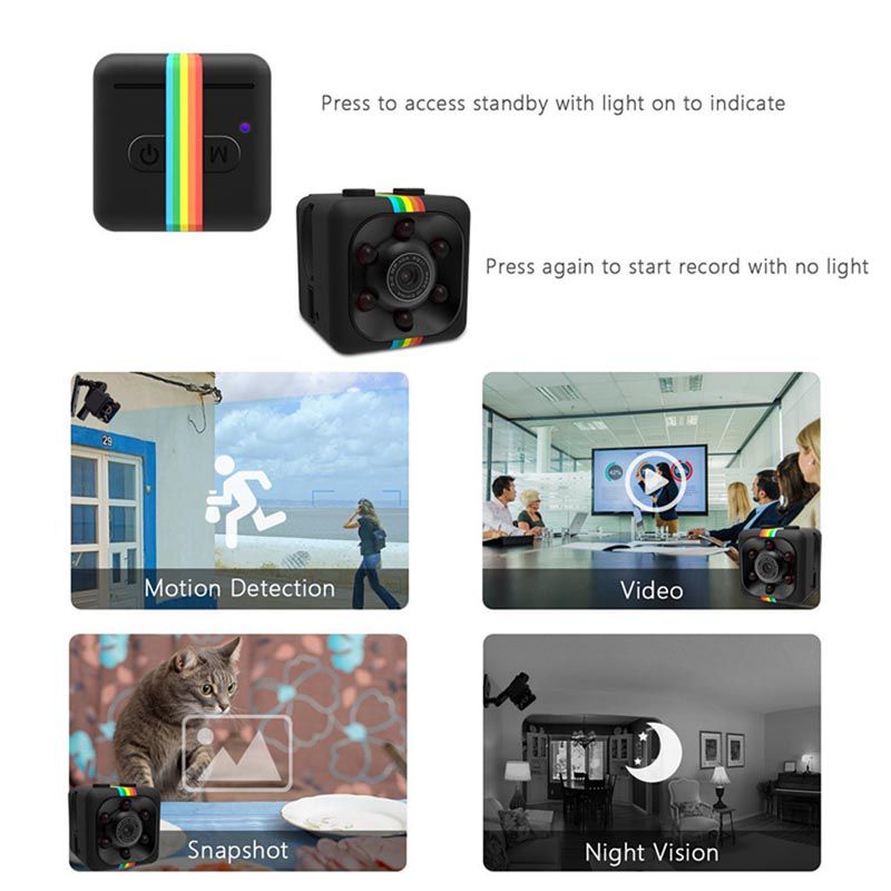 SQ11 Mini HD Dash Cam Compact Car Camera with Night Vision Motion Detection and HD Video Recording for Car Security and Recording