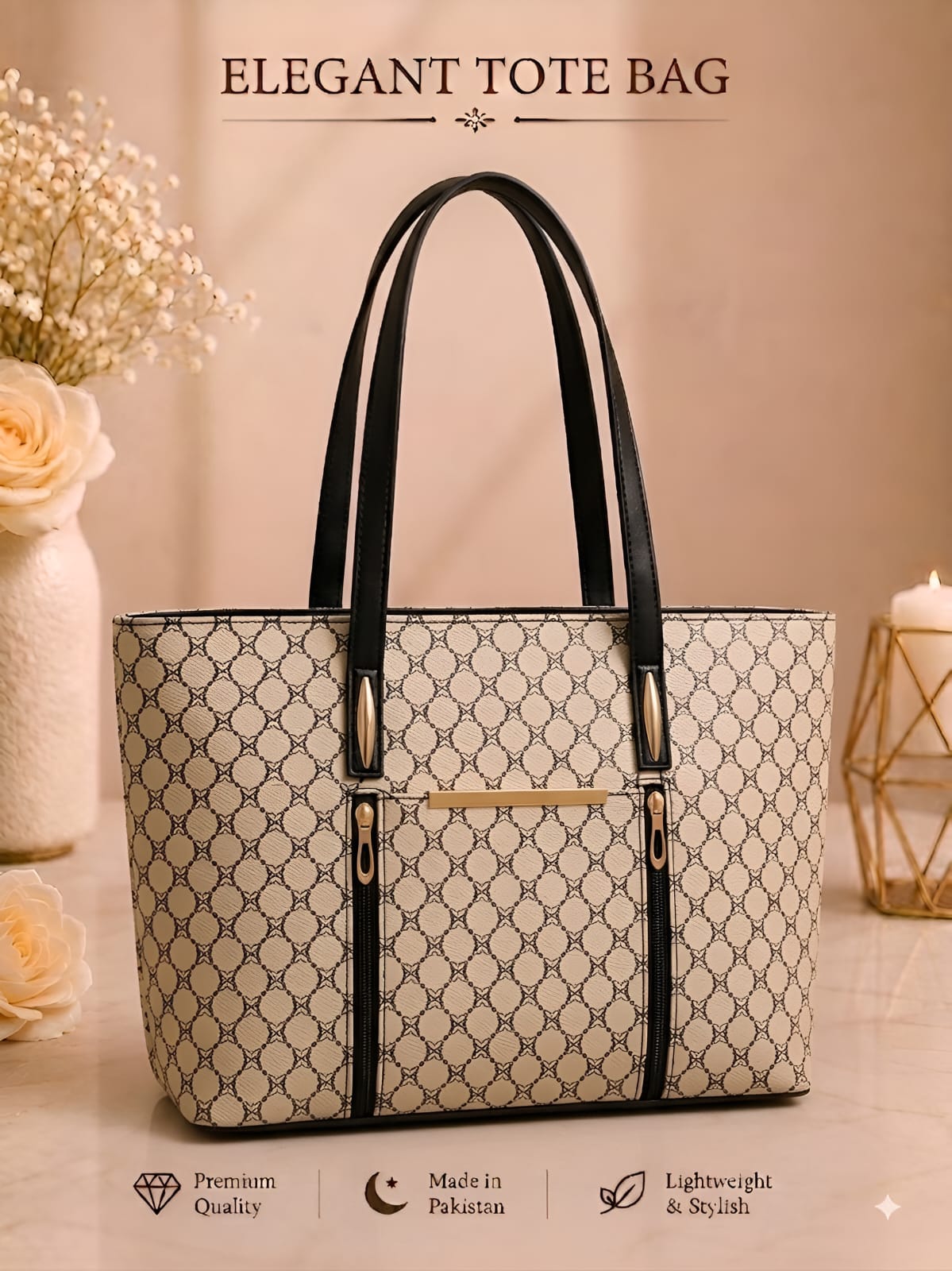Pattern Tote Bag Stylish Durable Spacious Fashion Accessory Practical Choice For Daily Use Office College And Casual Outings