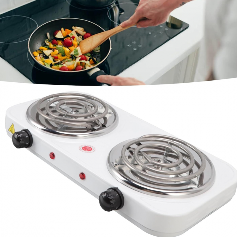Double Electric Stove Dual Hot Plate Cooker Twin Coil Electric Cooking Stove