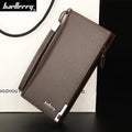 Baellerry Men's Long PU Leather Wallet Clutch with Wristlet Strap