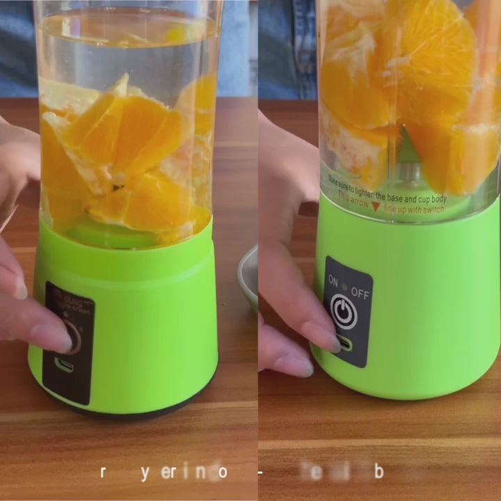 6 Blade Mini Portable Usb Juicer Blender Rechargeable - Kitchen Appliance Designed for Juice Blending and Daily Beverage Routine (Random Colour)